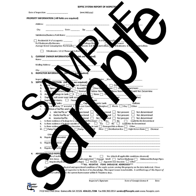 septic rooter master sample inspection trust report tank